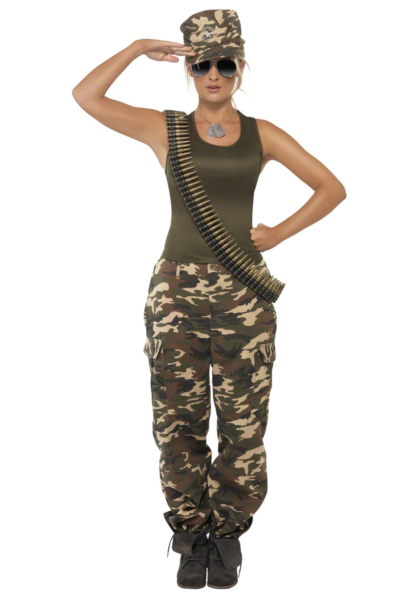 cálmese el primero Intento Womens Camo fatigues Soldier Costume