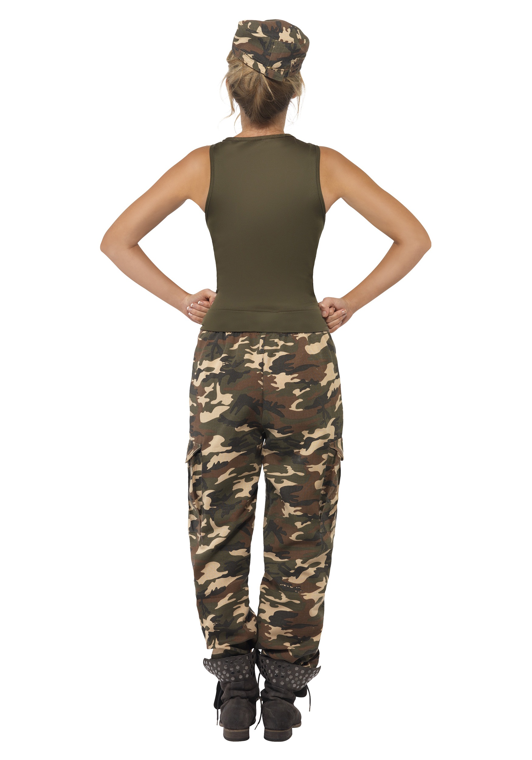Womens Camo Fatigues Soldier Costume