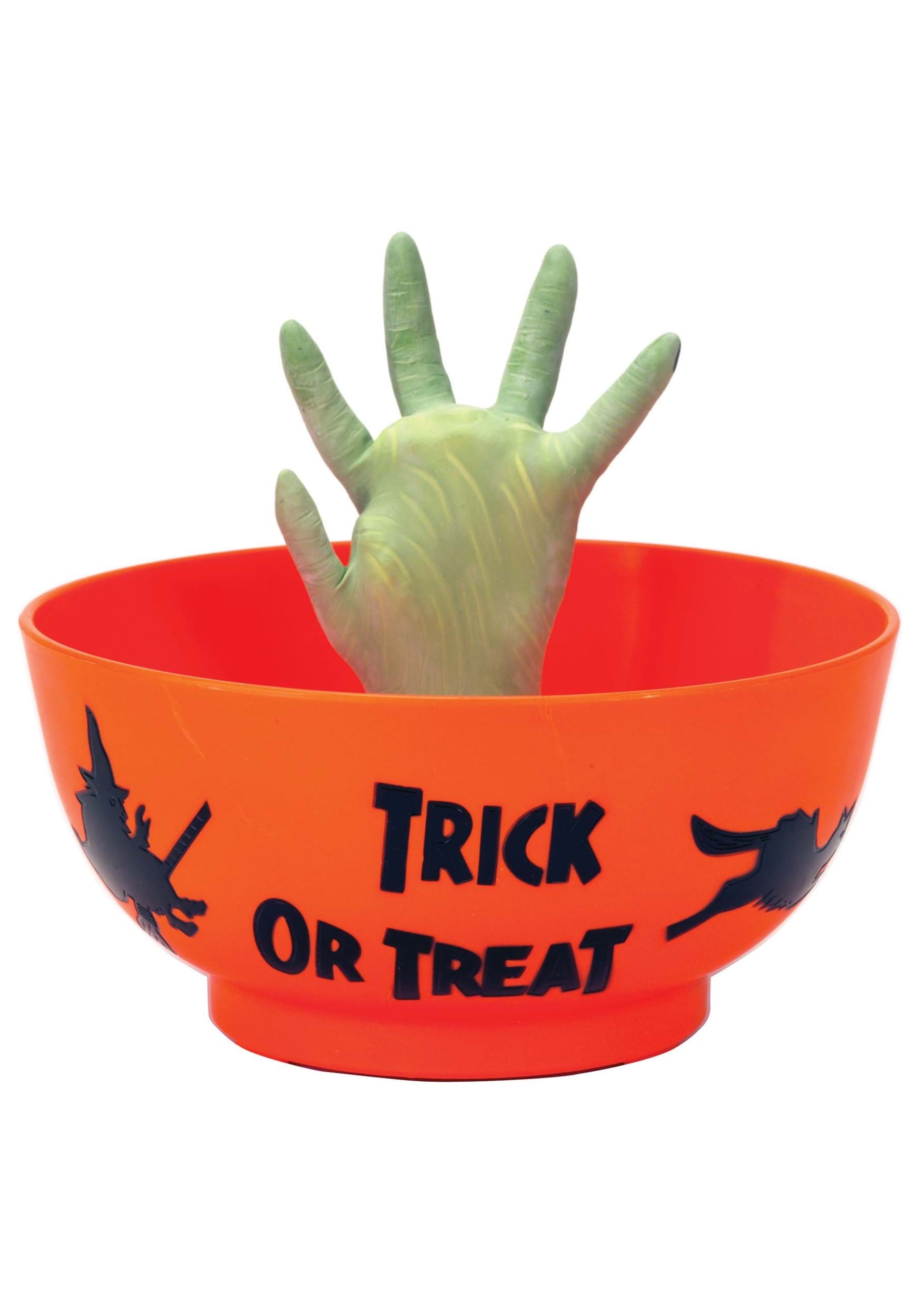 7.5-Inch Animated Monster Hand in Bowl Decoration | Candy Bowls