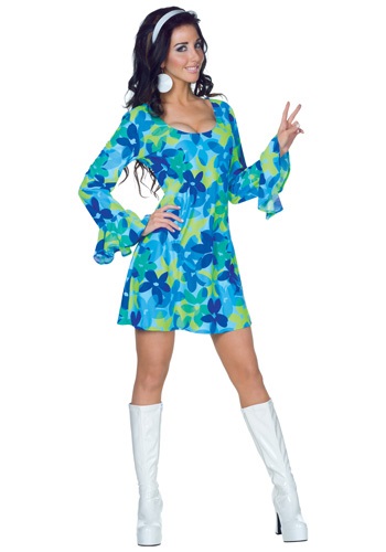 60s Sexy Flower Power Costume For Adults