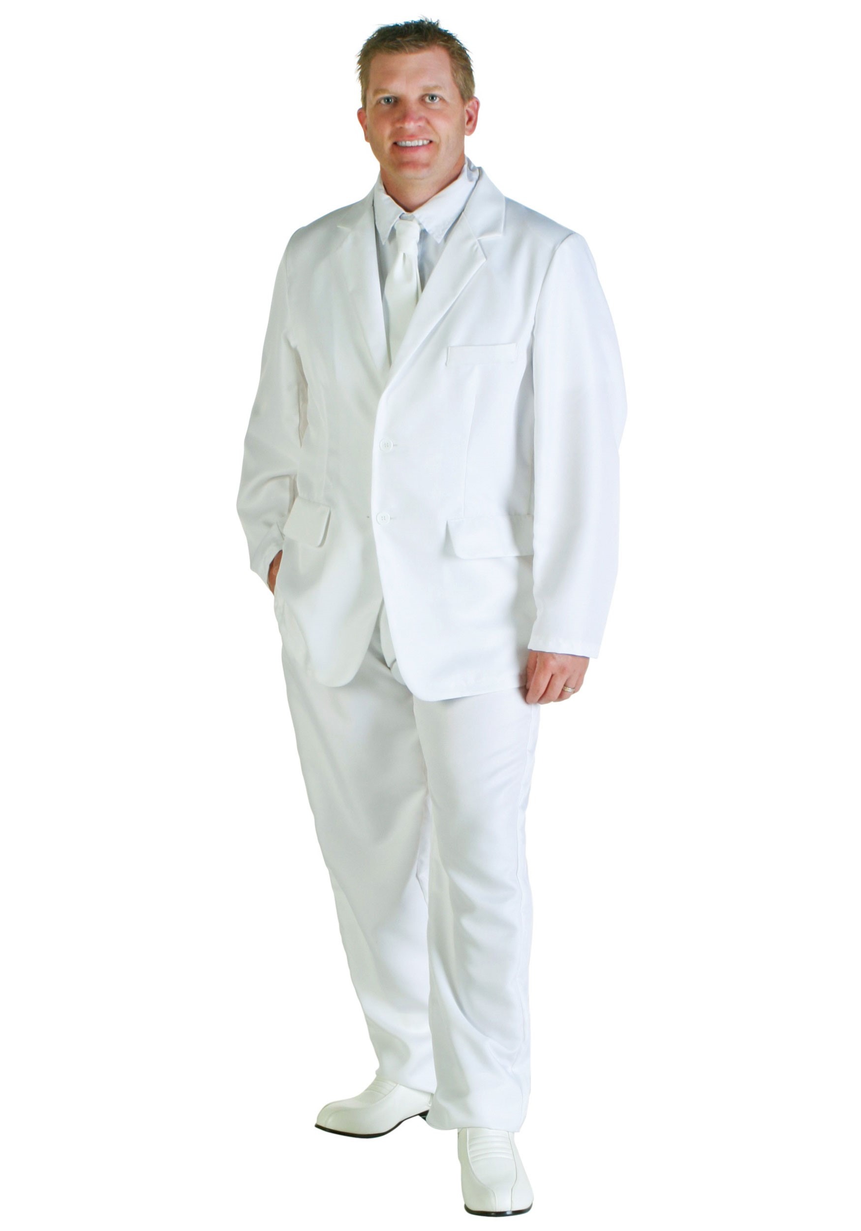 White Plus Size Suit Costume