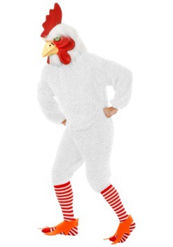 Plus Size White Rooster Costume For Adults