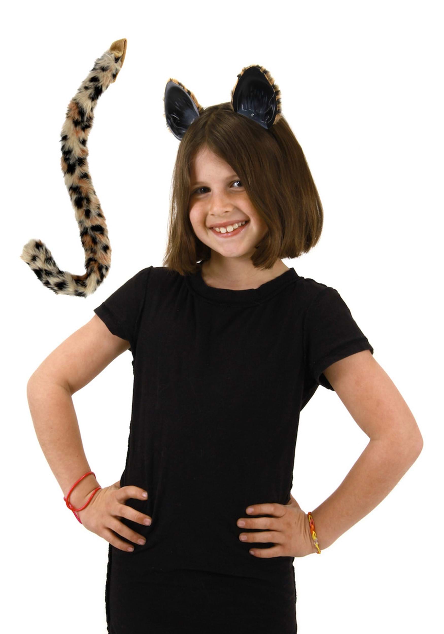 Cheetah Tail And Ears Costume Kit , Cat Costume Accessories