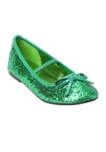 Girls Green Glitter Ballet Flats22