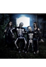 Womens Bone Appetit Skeleton Long Dress Costume4