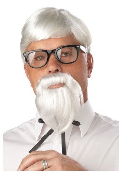 White Colonel Goatee Wig and Moustache
