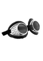 Radioactive Aviator Silver and Black Goggles