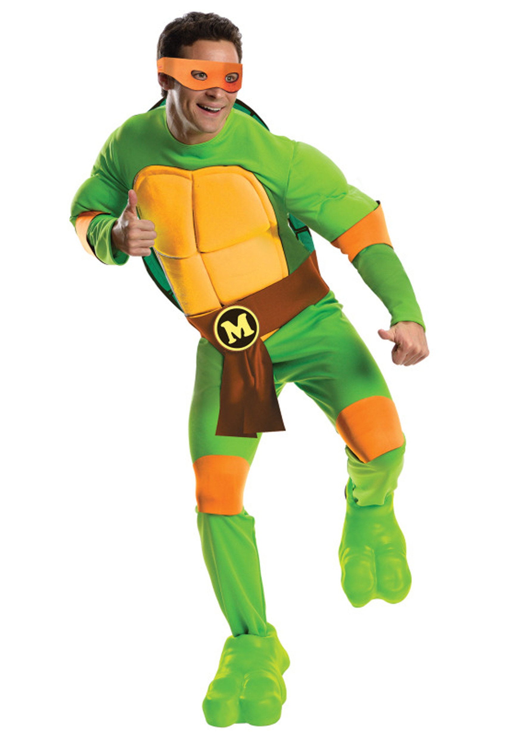 Toddler Michelangelo Teenage Mutant Ninja Turtle Halloween Costume Jumpsuit XS S