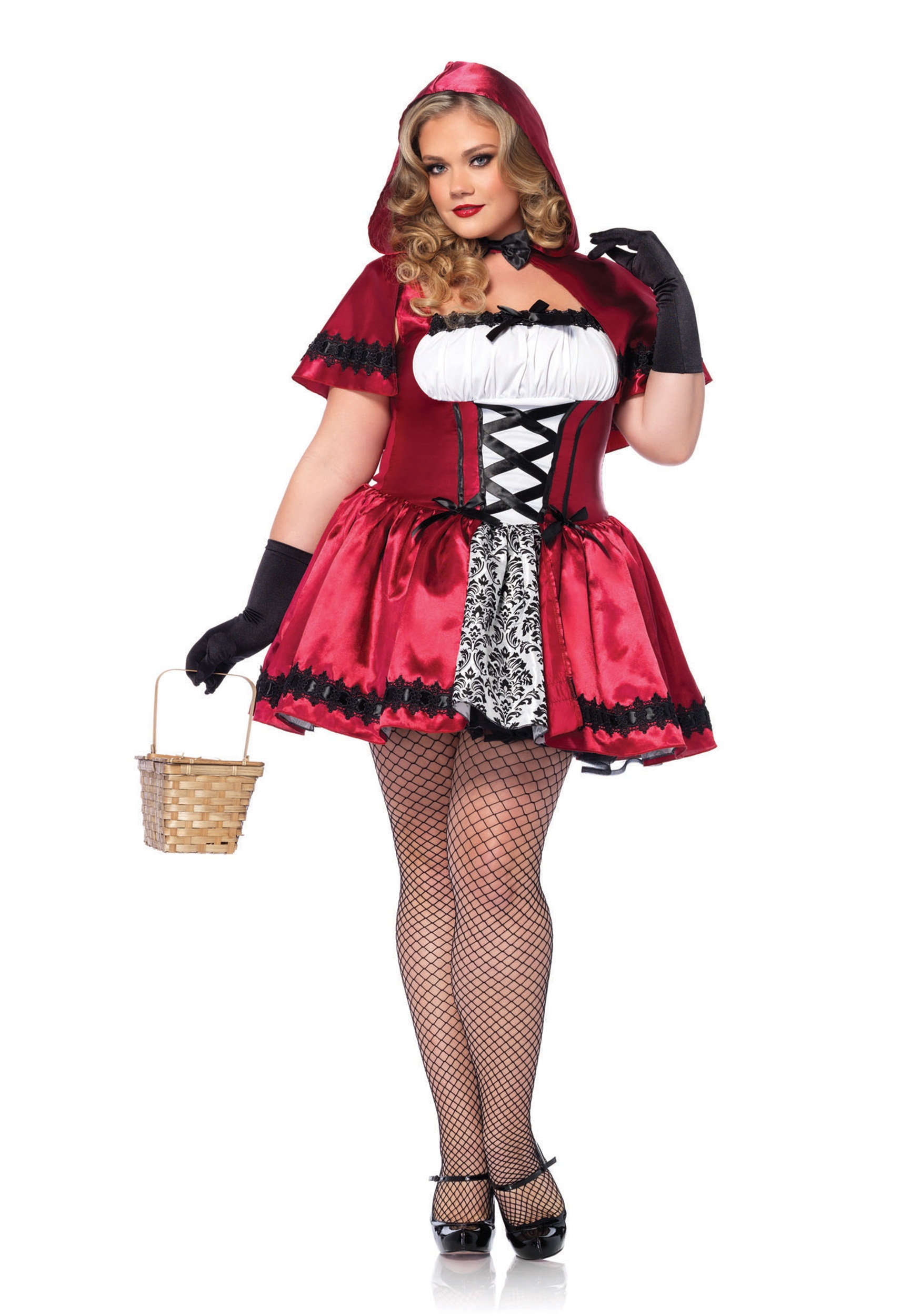 Gothic Red Riding Hood Plus Size Costume For Women