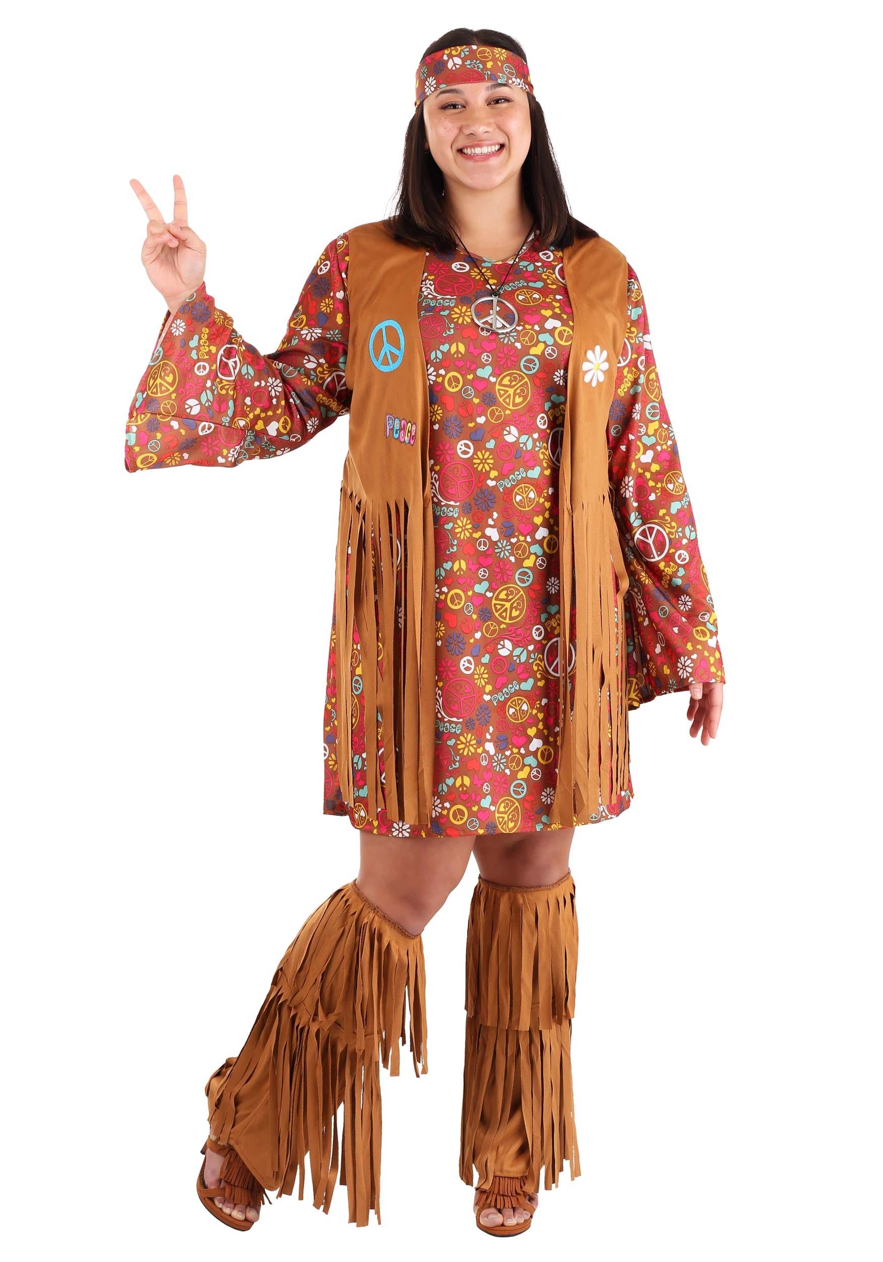 Peace & Love Plus Size Costume | Hippie Plus Size Costume