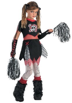 Gothic Cheerleader Girls Costume