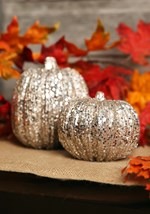 5 Inch Champagne Glitter Pumpkin Decoration