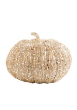 Champagne Glitter Pumpkin Decoration 8 Inch alt 1