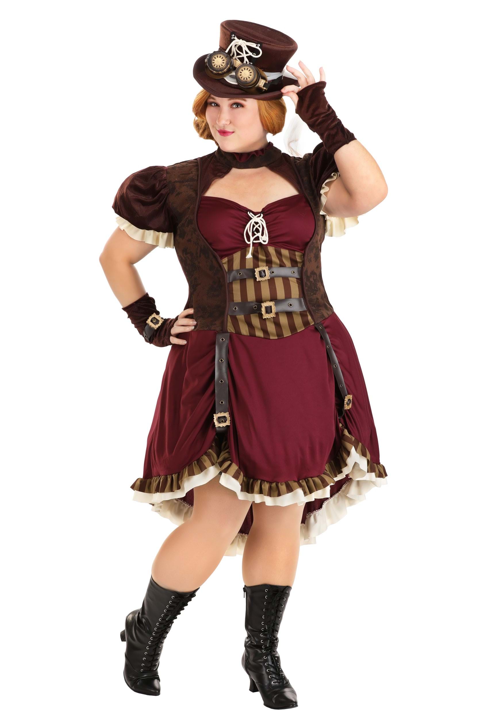Steampunk Lady Plus Size Costume For Women , Decade Costumes