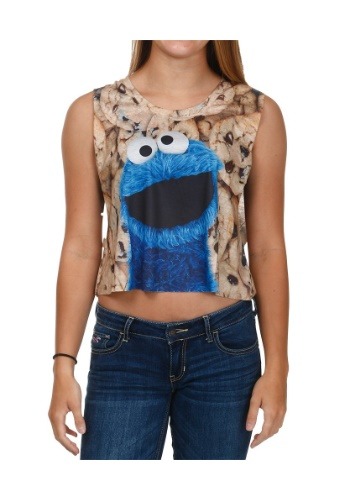 Cookie Monster Big Photoreal Cookie Juniors Tank