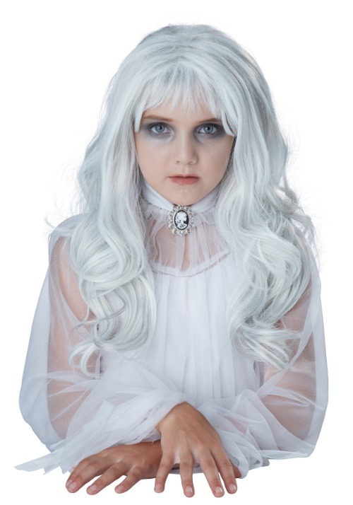 Girls White Ghost Wig