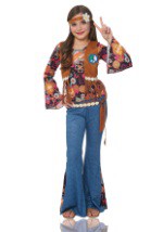 Girls Peace Out Hippie Costume