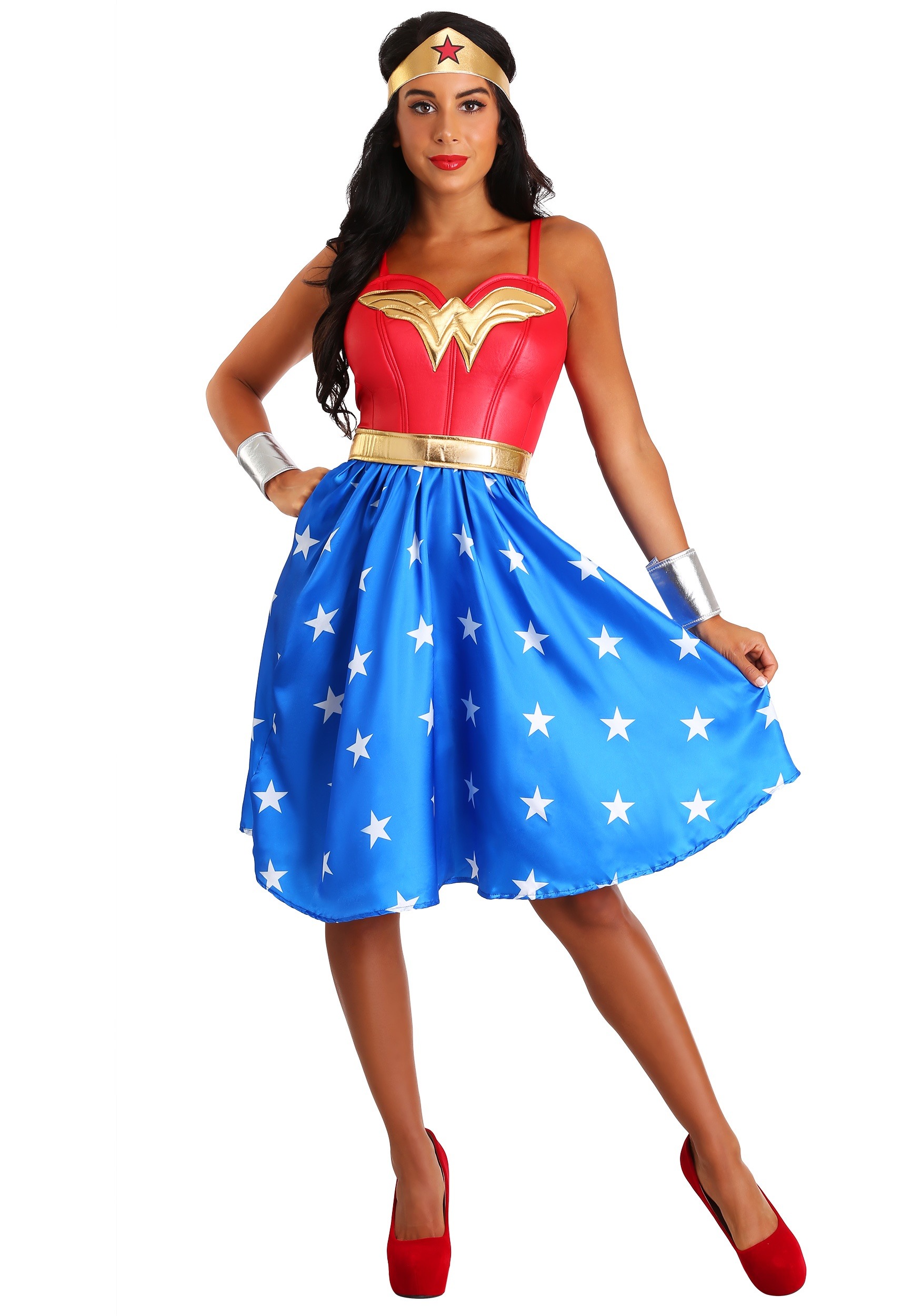 Deluxe Long Dress Wonder Woman Costume for Plus Size | Exclusive