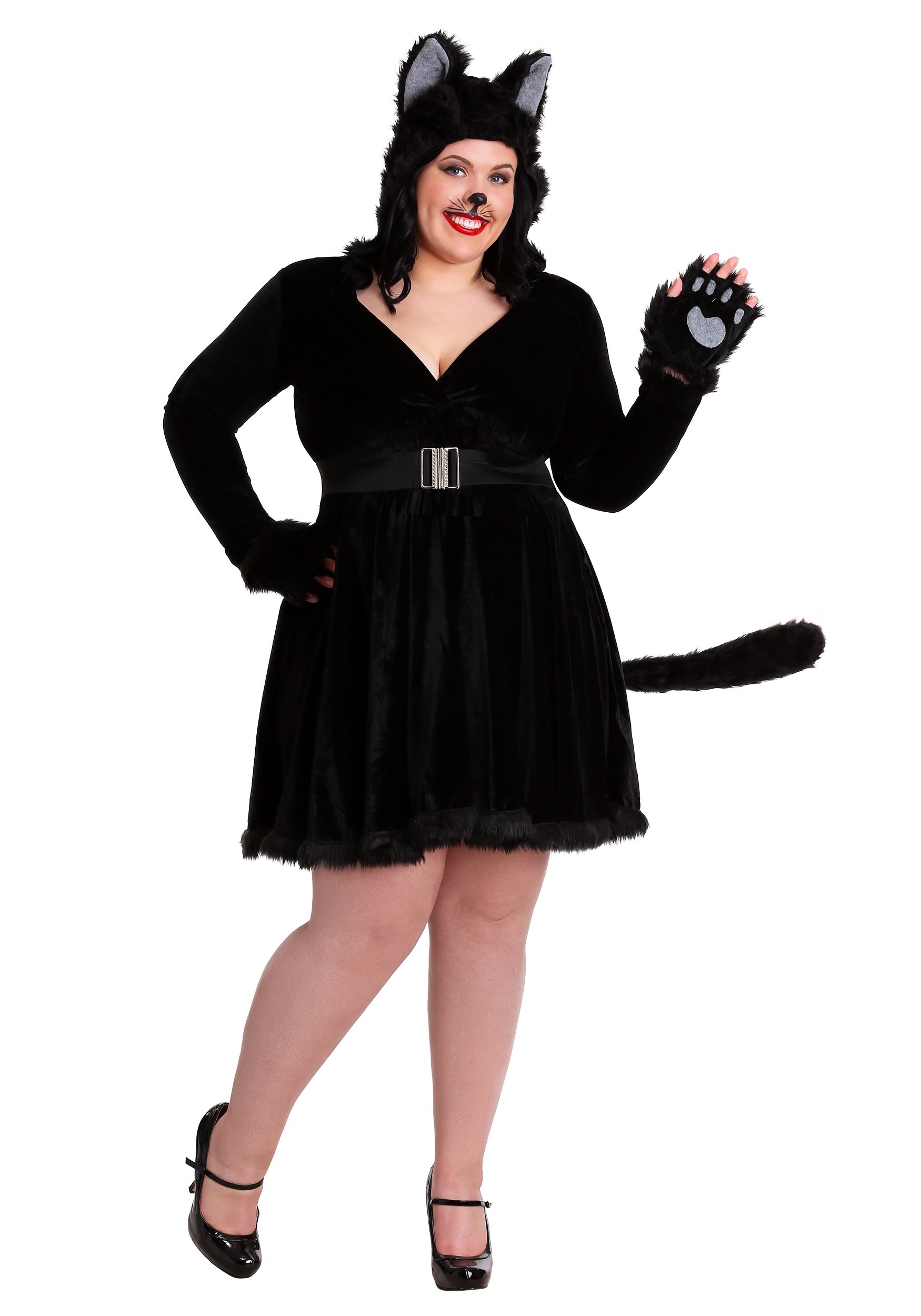 Black Cat Plus Size Costume For Women , Plus Size Animal Costumes