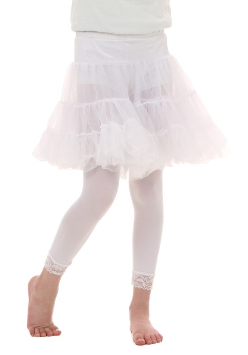 Kids White Knee Length Crinoline