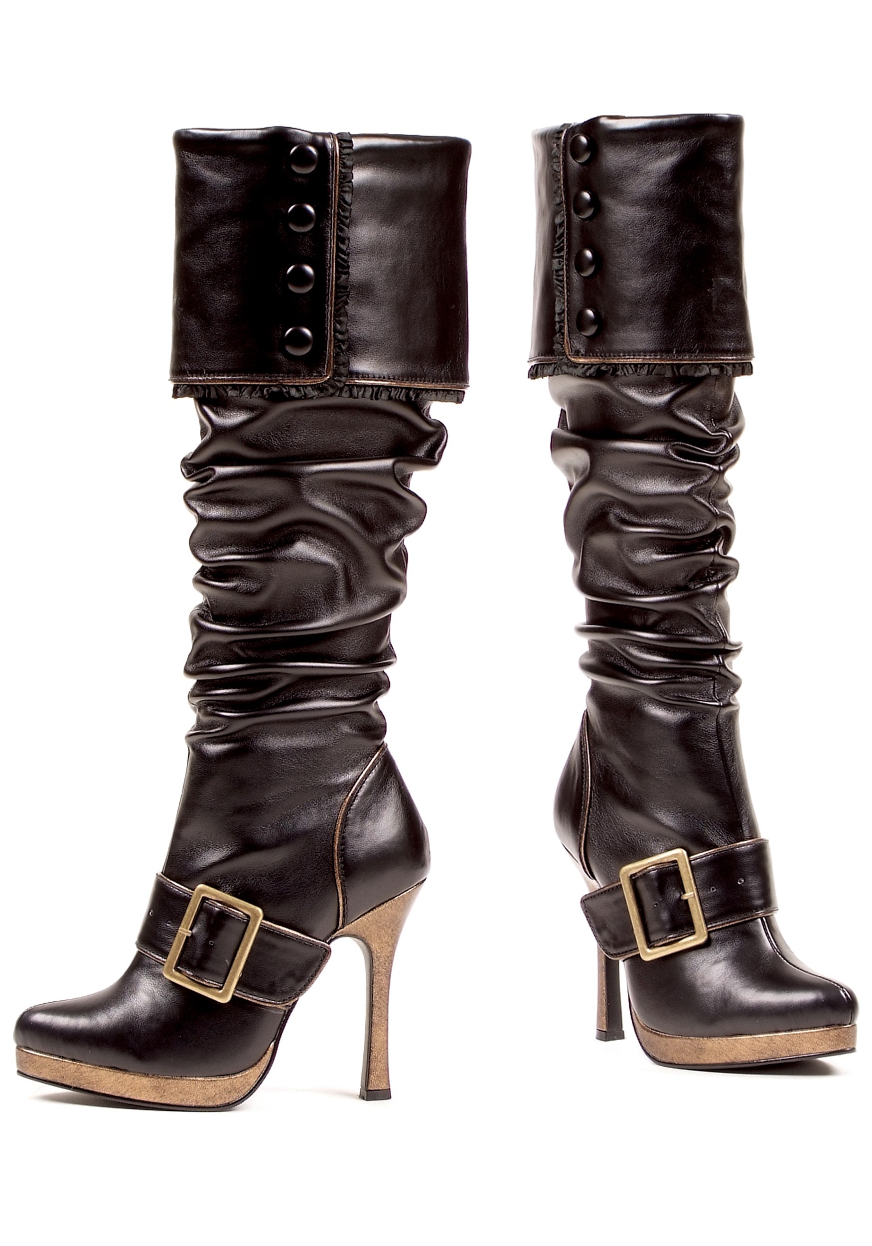 Women's Sexy Buckle Pirate Costume Boots