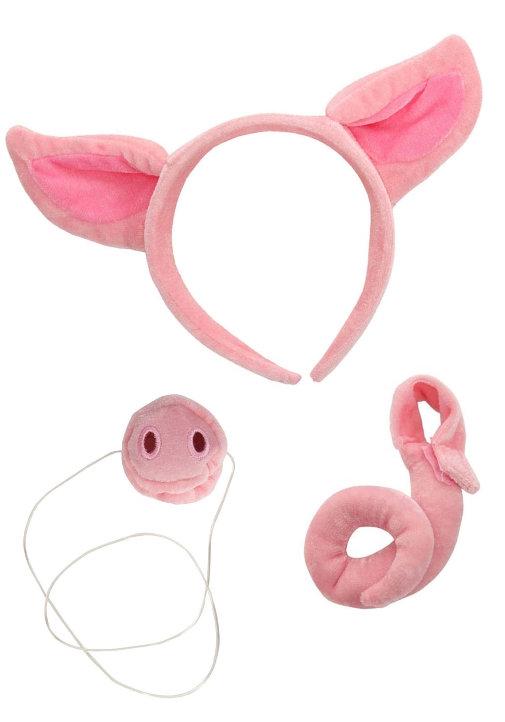 Pig Nose Ears And Tail Pink Set