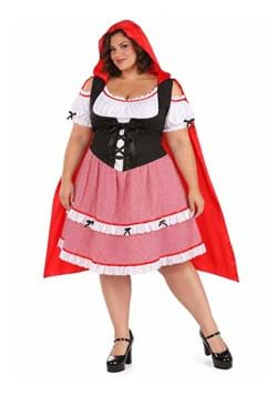 Plus Size Women's Knee Length Red Riding Hood Costume upd