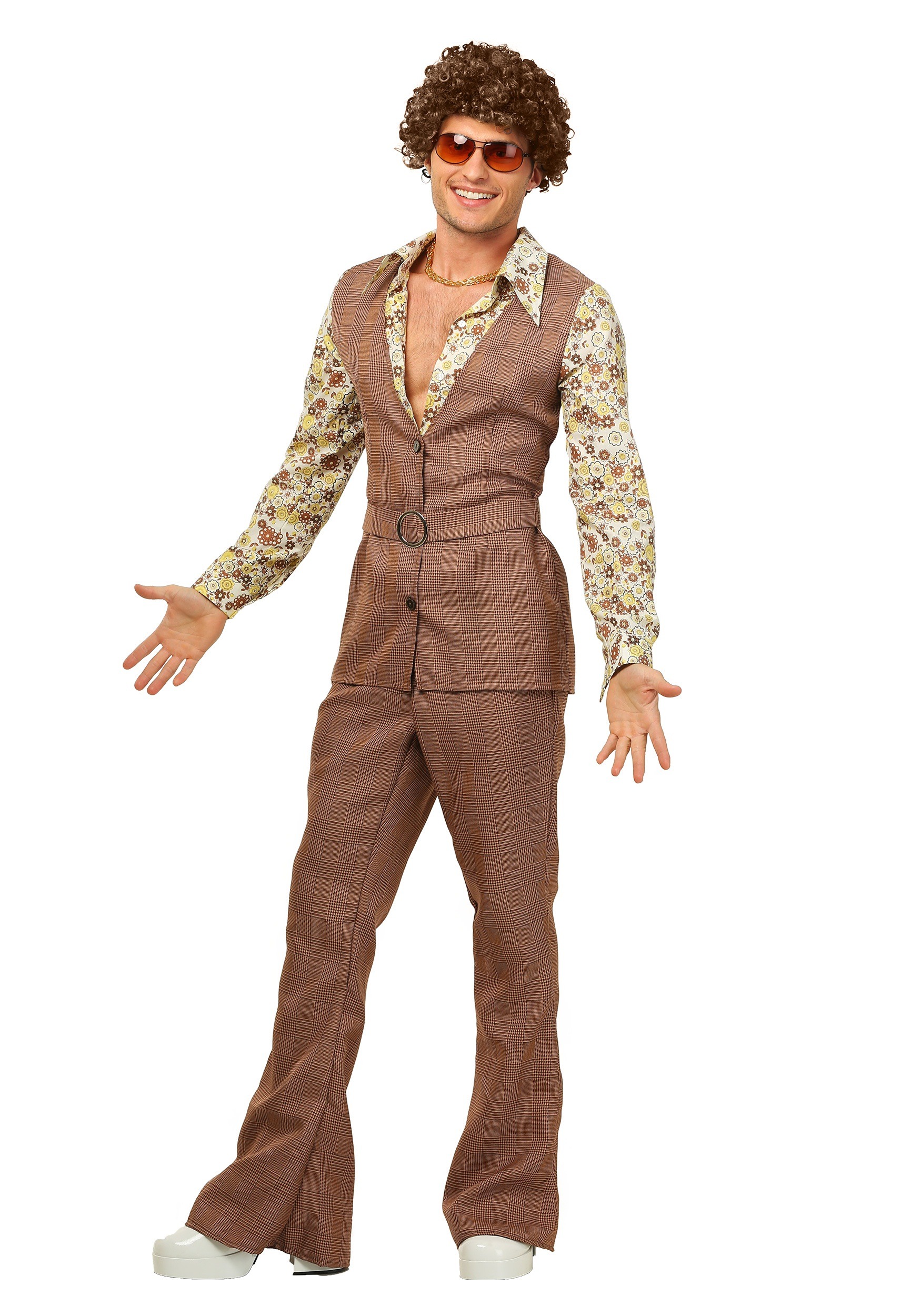 70's Brown Disco Suit Costume for Men