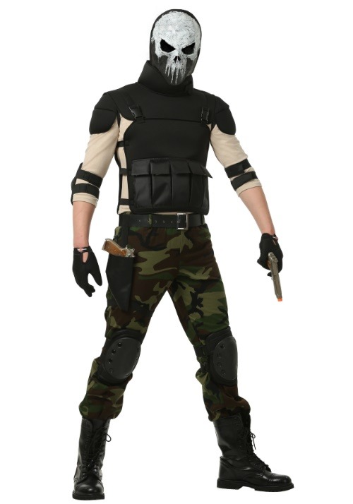 Skull Military Man Costume For Men