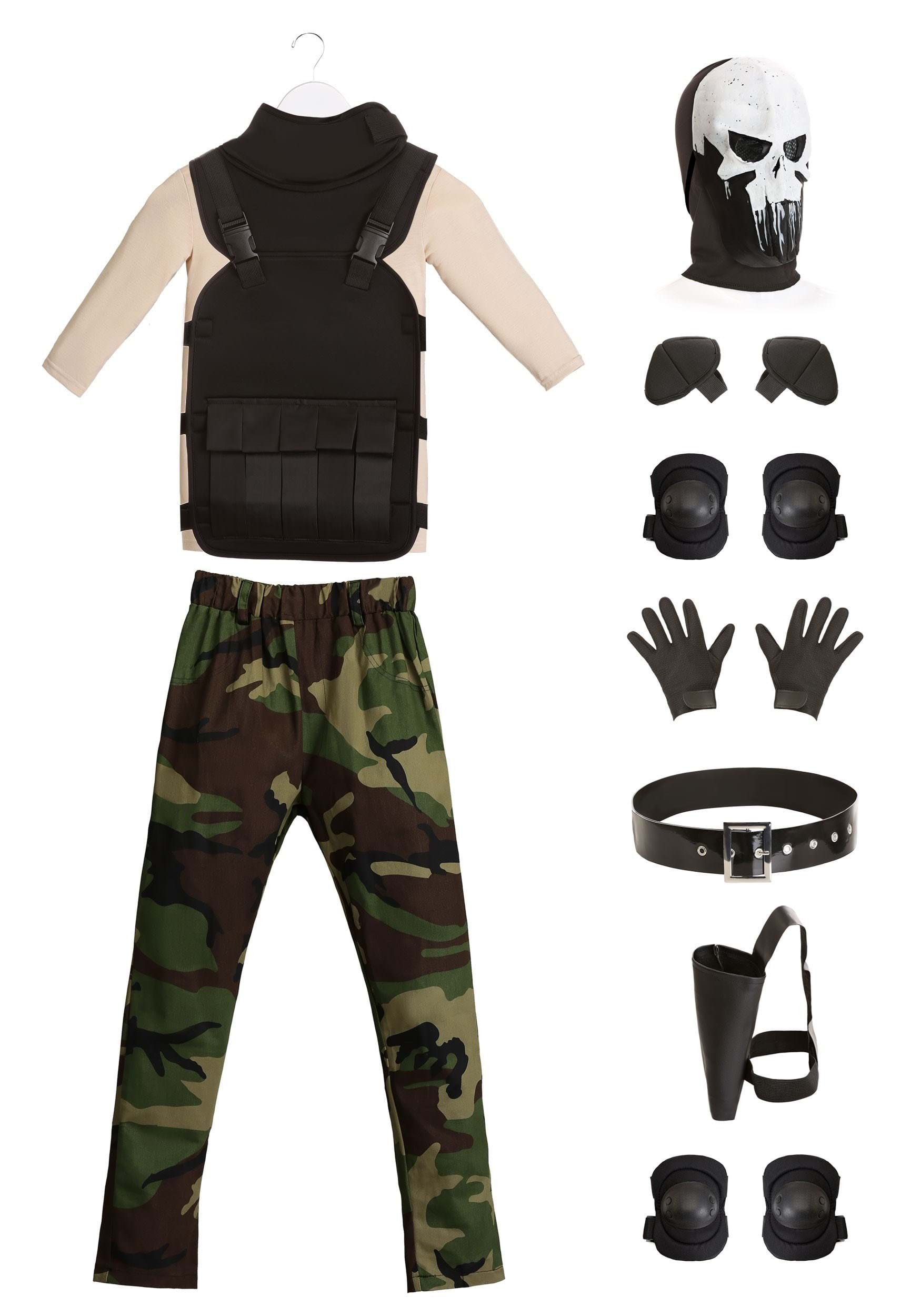 Skull Military Man Costume for Boys