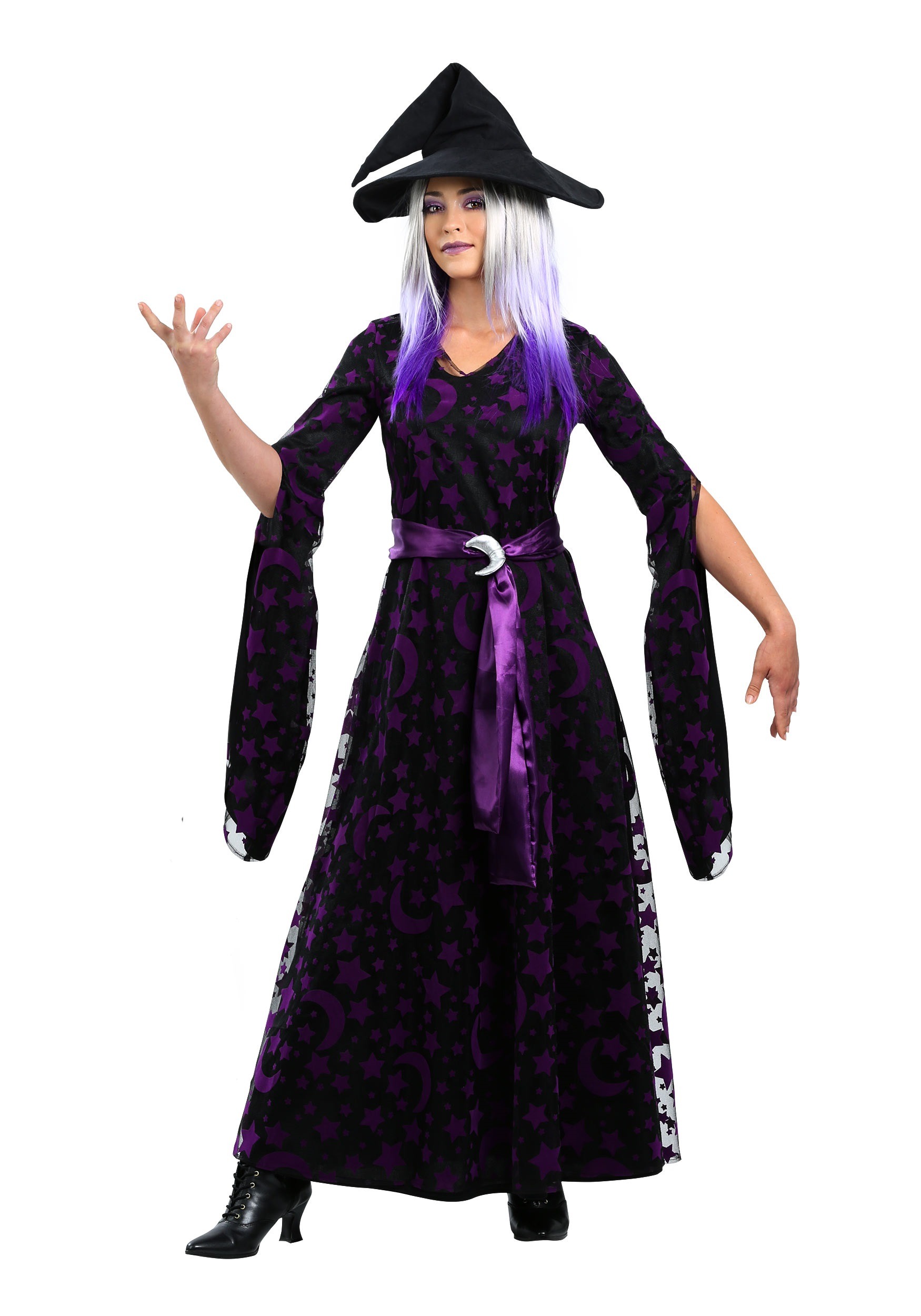 Purple Moon Witch Plus Size Costume for Women