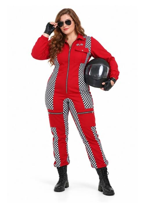 Plus Size Women's Racer Jumpsuit Costume upd