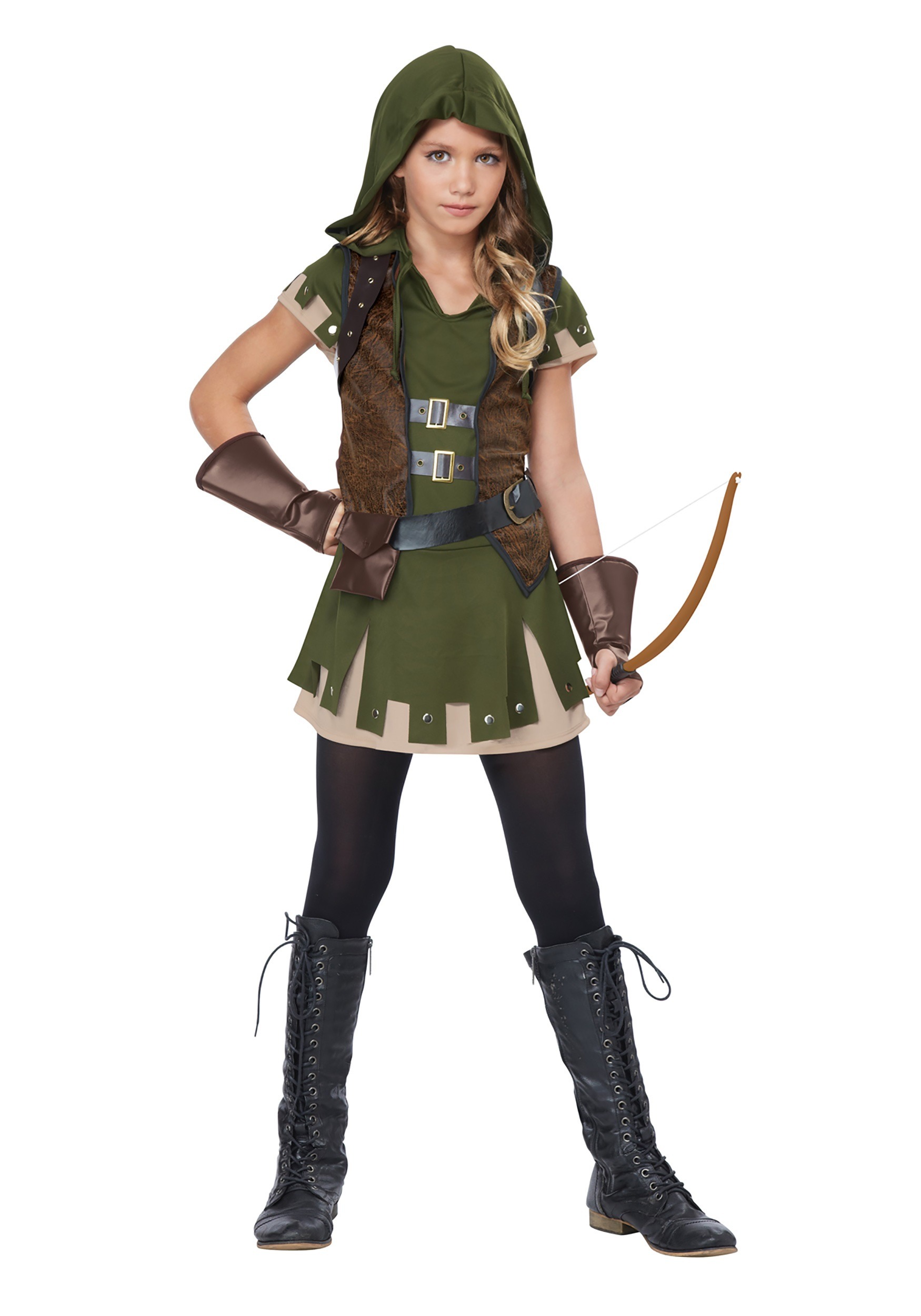 Miss Robin Hood Costume For Girls , Girl's Superhero Costume