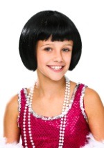 Girls Black Flapper Wig