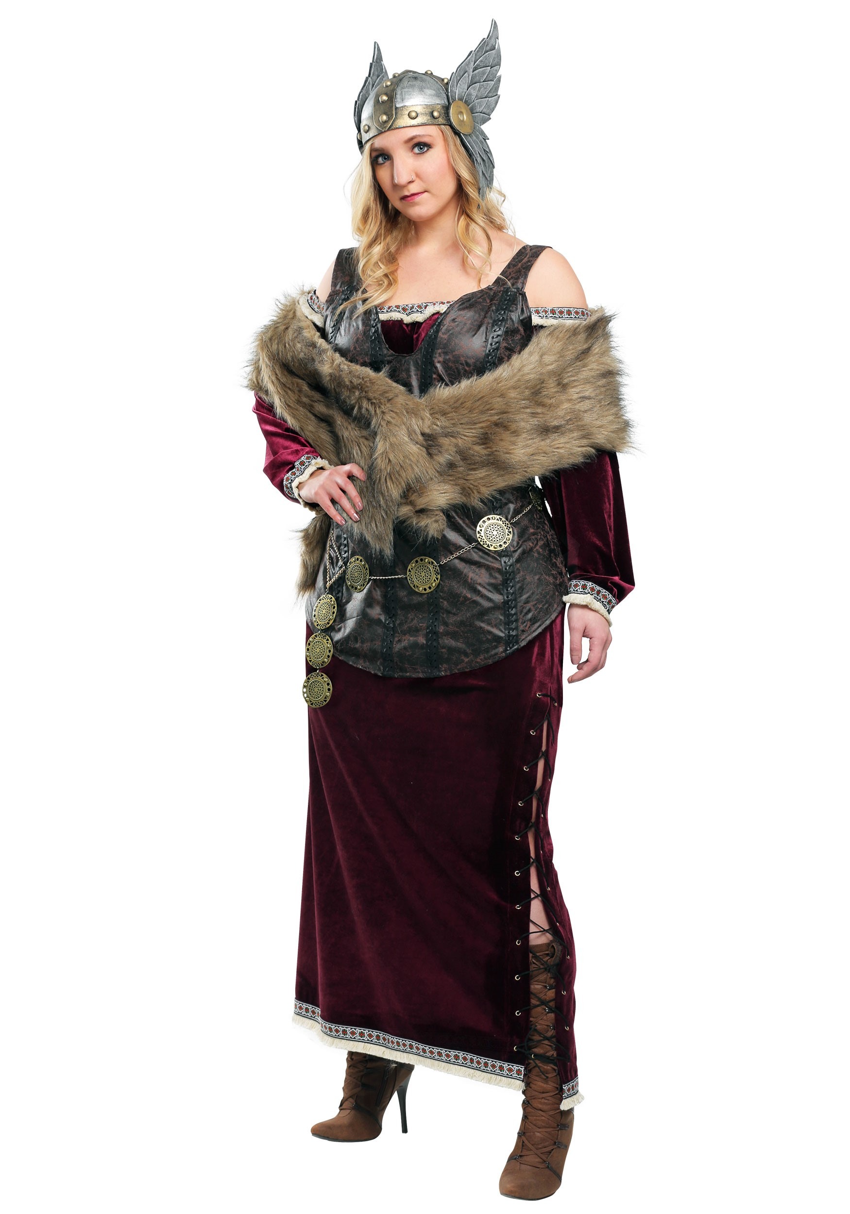 Plus Size Viking Goddess Costume For Women