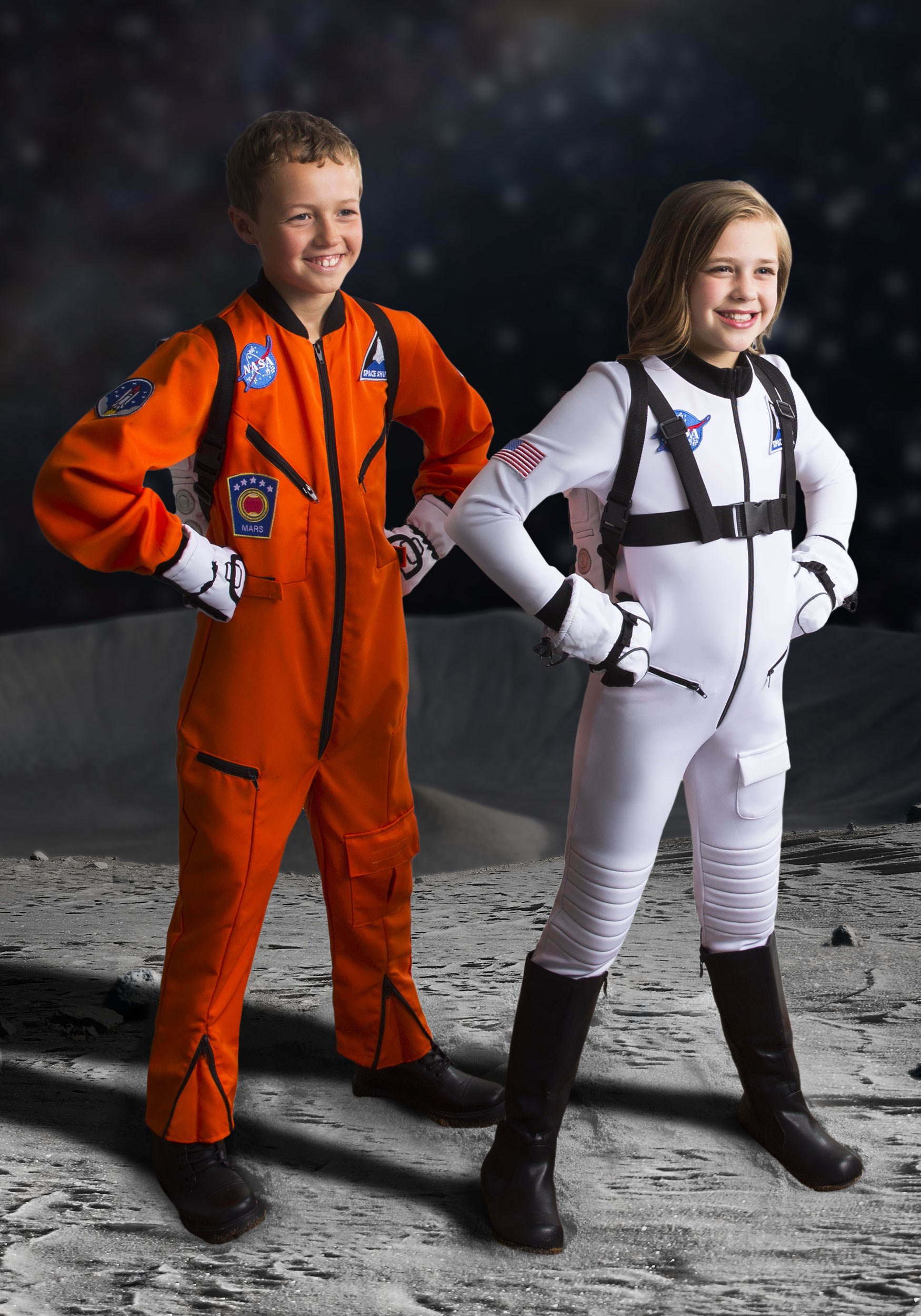 Orange Astronaut Jumpsuit Costume For Kids