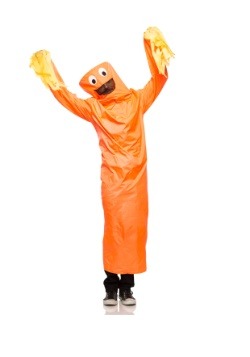 Adult Orange Wacky Waving Arm Man Costume