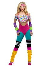 Women's Work It Out 80's Costume Alt 7