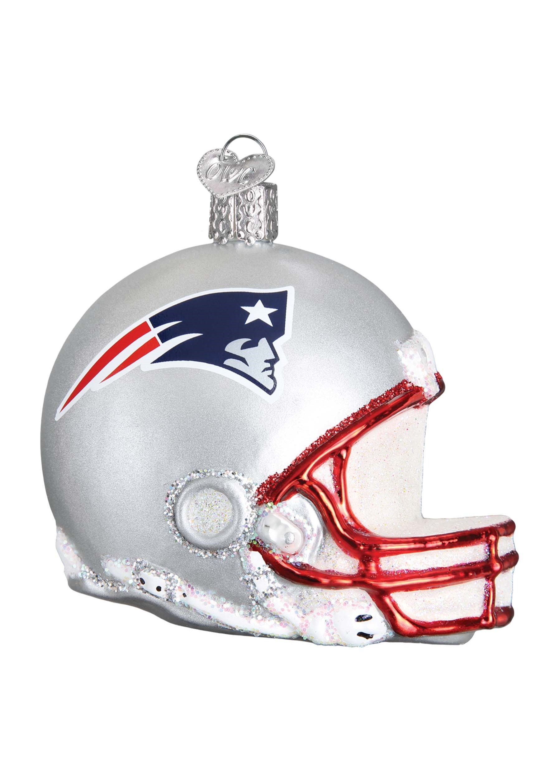 New England Patriots Glass Helmet Ornament