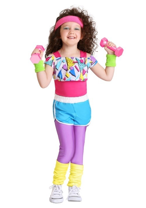 Toddler Girl's Work It Out 80s Costume