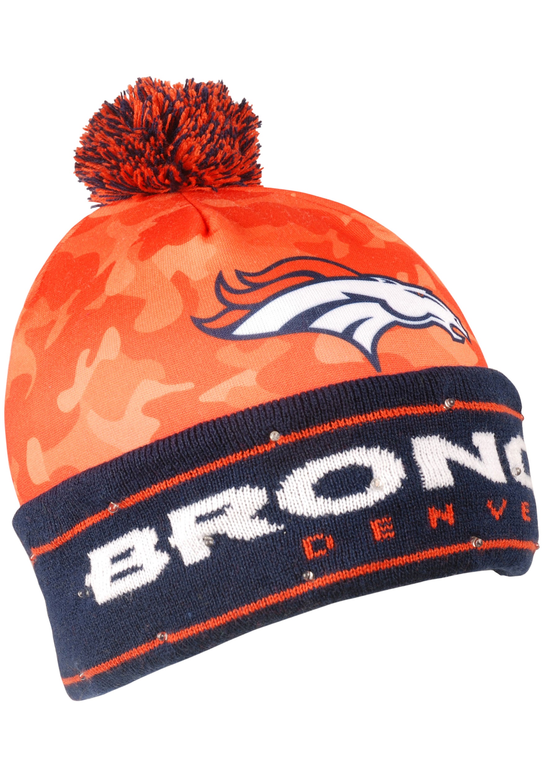 NFL Denver Broncos Camouflage Light Up Stocking Hat