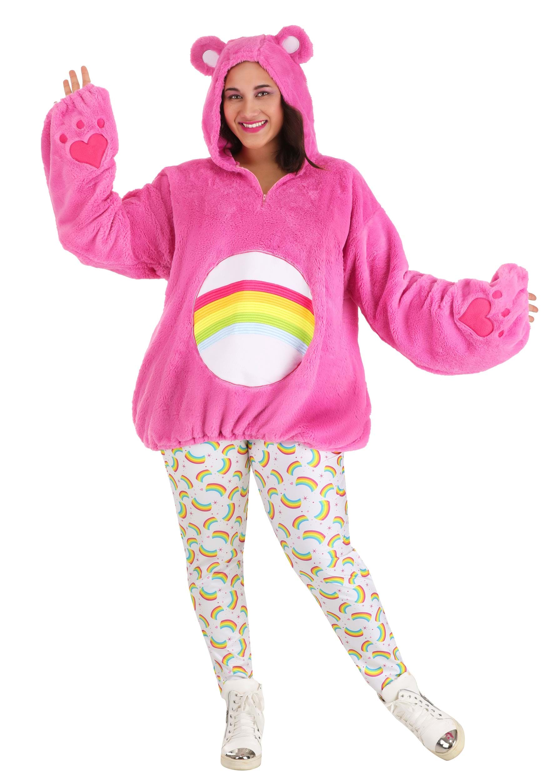 Care Bears Deluxe Plus Size Cheer Bear Hoodie Costume for Women