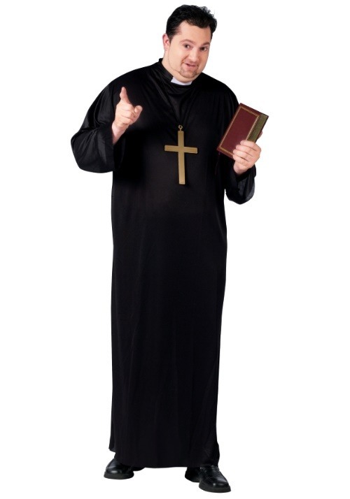 Men's Plus Size Priest Costume