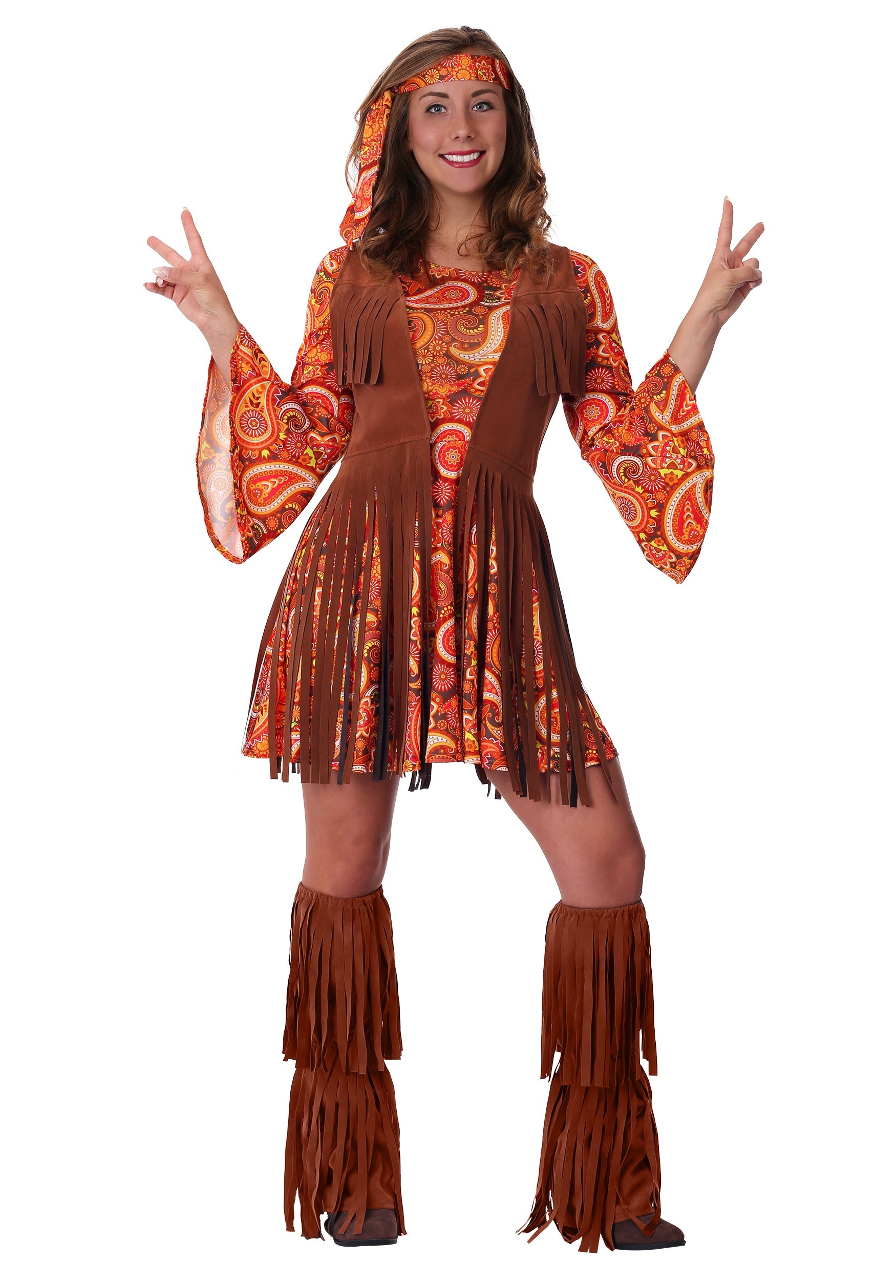 Fringe Hippie Costume For Women , Hippie Costumes