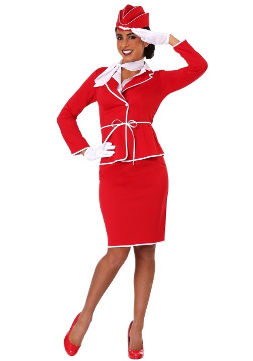 Womens First Class Flight Attendant Costume