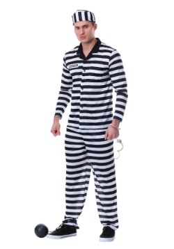 Mens Plus Size Deluxe Button Down Jailbird Costume