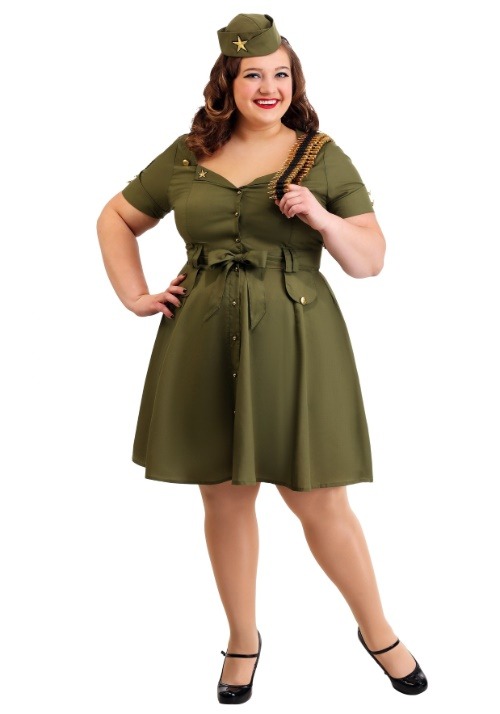 Women's Plus Size Vintage Combat Cutie Costume