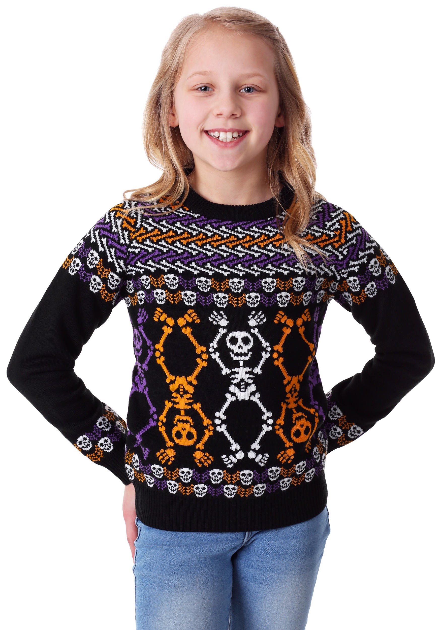 Kids Day of the Dead Dancing Skeletons Ugly Halloween Sweater