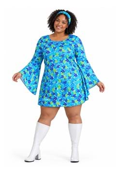 Plus Size Wild Flower 70s Hippie Womens Dress New Main