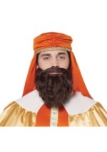 Mens Brown Wise Man Costume Wig and Beard
